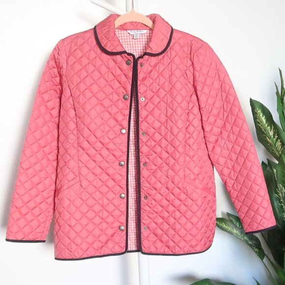 Brooks Brothers Pink Quilted Collared Water Repellant Jacket Size Small S - Picture 9 of 11